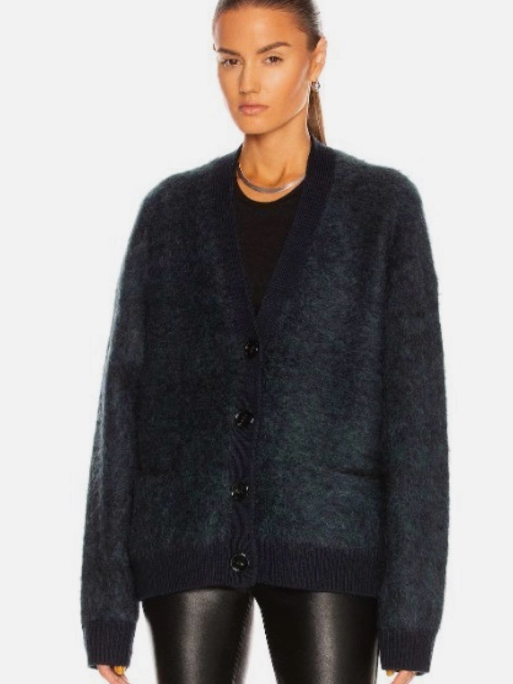 Acne Studios Rives Mohair Cardigan Navy Blue